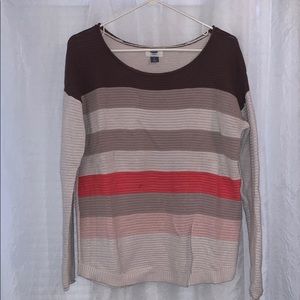 Old Navy Warm Toned Striped Weave Sweater